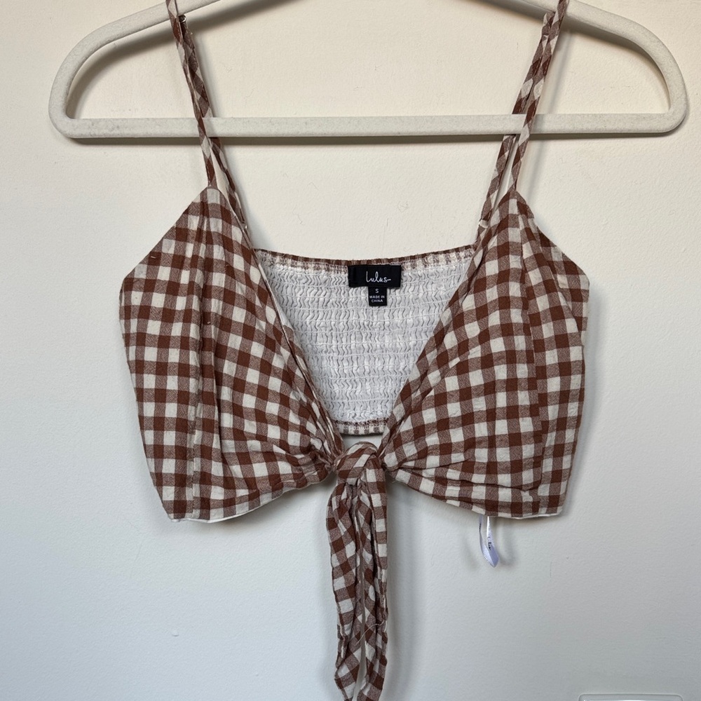 Lulu's Brown and White Checkered Camisole